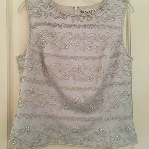 Oleg Cassini Black Tie beaded sleeveless top